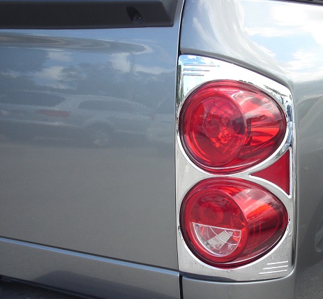 Chrome ABS Tail Light Guards 07-08 Dodge Ram - Click Image to Close